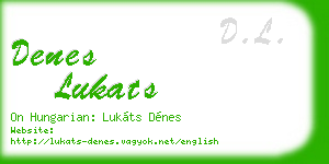 denes lukats business card